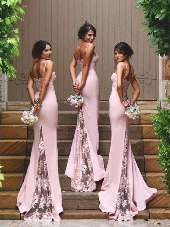 Pink Mermaid Bridesmaid Dresses Sexy ...